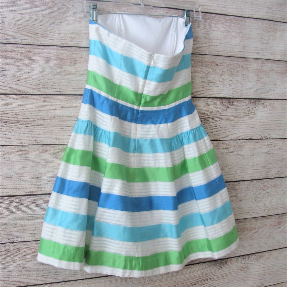 Lilly Pulitzer Jordan Corded Silk Organza Stripe Strapless Dress - Picture 7 of 8